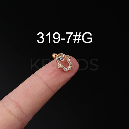 316L Surgical Stainless Steel Clear Cubic Zirconia Cartilage Earrings WG107EC-15-1
