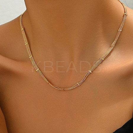 Vintage Brass Curb Chains Multi-strand Necklaces for Women EG8153-1
