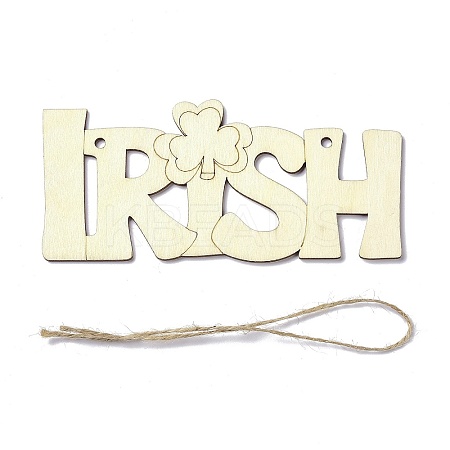 DIY Word Irish Unfinished Wooden Ornaments Blank Wooden Embellishments LS-WOOD-C009-04-1