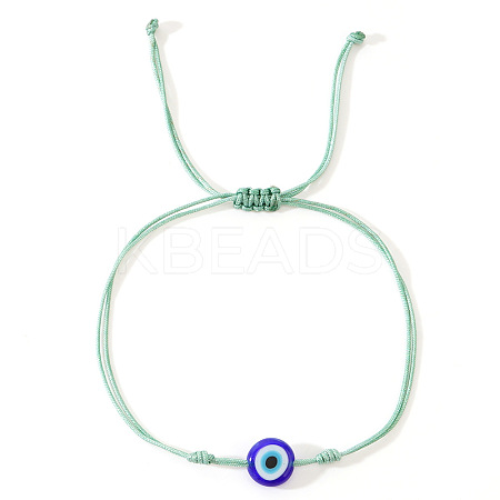 Glass Evil Eye Bead Braided Bracelets SG7290-7-1