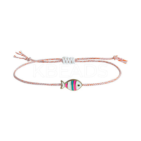 Alloy Enamel Fish Charm Adjustable Bracelets FS-WG707CF-04-1