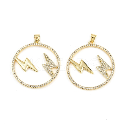 Brass Micro Pave Cubic Zirconia Pendants KK-S526-58G-1