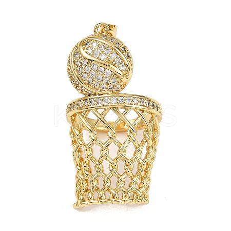 Brass Micro Pave Cubic Zirconia Pendants KK-S526-10G-E-1