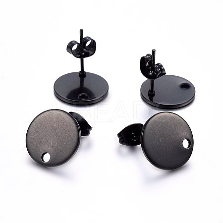 304 Stainless Steel Stud Earring Findings Ion Plating(IP) STAS-K184-01-03B-1