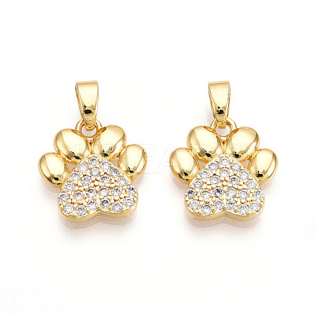 Brass Micro Pave Cubic Zirconia Pendants KK-T070-85G-1
