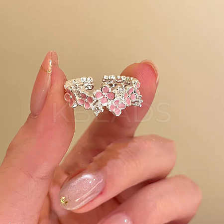 Alloy Enamel Cuff Open Rings for Women WGBBBE7-02-1