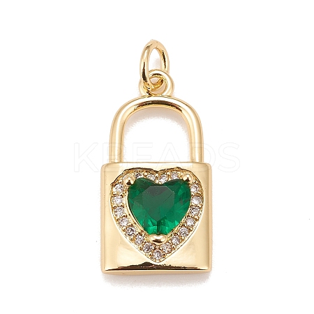 Brass Micro Pave Cubic Zirconia Pendants KK-A161-30G-B-1