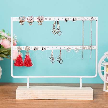 Two Layers Wooden Earrings Storage Rack PW-WG1A482-04-1