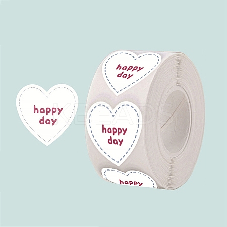 500Pcs Heart with Thank You Roll Stickers DIY-U008-01A-1