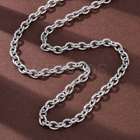 201 Stainless Steel Cable Chain Necklaces NJEW-Q013-12B-P-1