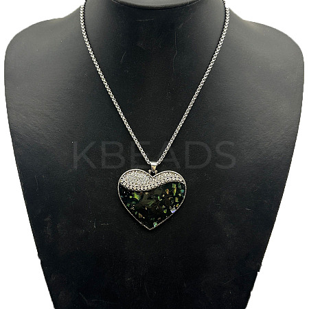 Alloy Crystal Rhinestone & Resin Pendant Necklaces SG2819-7-1