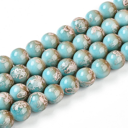 Baking Paint Glass Beads Strands DGLA-N008-10mm-05-1