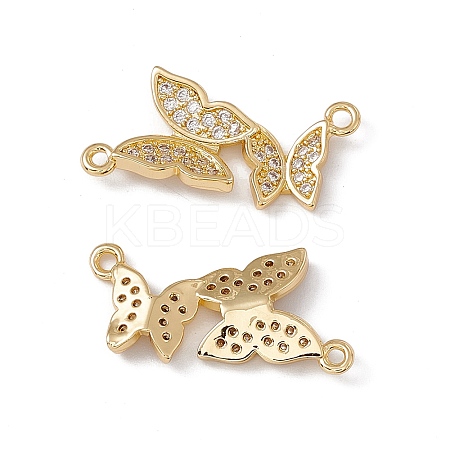 Brass Micro Pave Clear Cubic Zirconia Pendants KK-E068-VC086-1