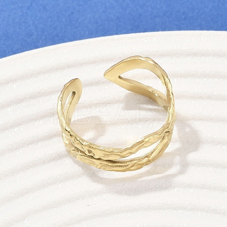 304 Stainless Steel Cuff Rings RJEW-D332-11G-1