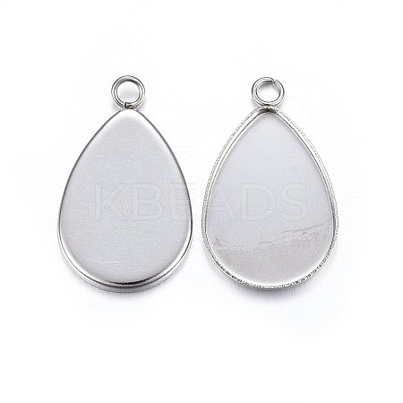 Tarnish Resistant 304 Stainless Steel Pendant Cabochon Settings LS-STAS-P210-09P-01-1
