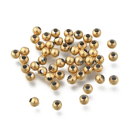 Round PVD Vacuum Plating 304 Stainless Steel Beads X-STAS-F105-03-4mm-1