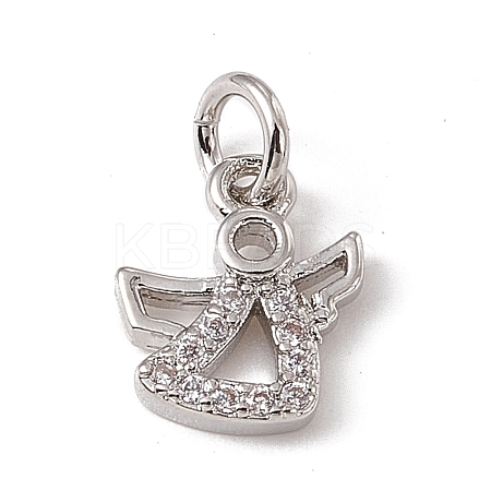 Brass Micro Pave Cubic Zirconia Charms ZIRC-F132-90P-1