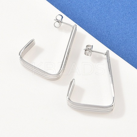 304 Stainless Steel Trapezoid Stud Earrings EJEW-P324-13P-1