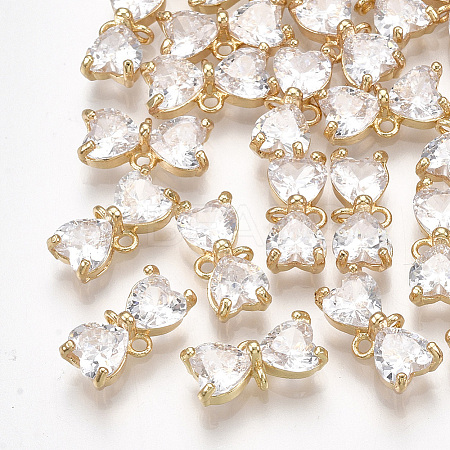 Brass Cubic Zirconia Links KK-S348-308-1