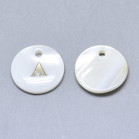 Natural White Shell Mother of Pearl Shell Charms X-SSHEL-N036-053A-1