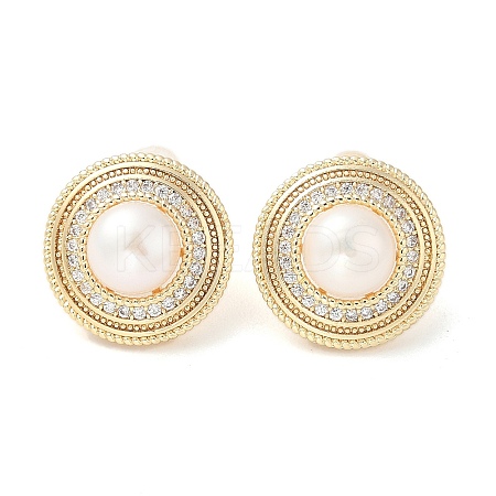 Natural Pearl Ear Studs EJEW-P285-04G-1