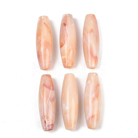 Two Tone Opaque Acrylic Imitation Gemstone Beads OACR-T033-09A-1