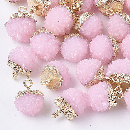 Druzy Resin Pendants X1-RESI-S383-013E-1