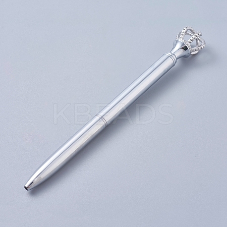 Platinum Big Crown Pen AJEW-K026-01G-1