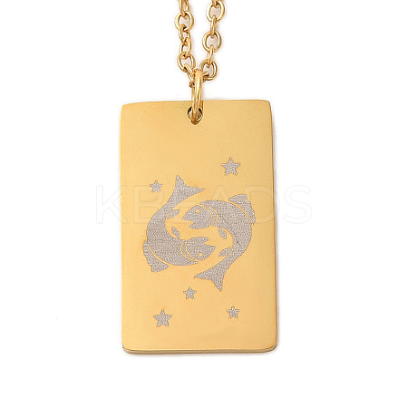 Golden 202 Stainless Steel Constellation Pendants Necklaces NJEW-K380-02G-06-1