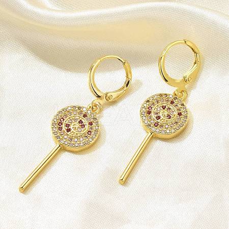 Brass Micro Pave Cubic Zirconia Leverback Earrings for Women EJEW-G419-01G-1