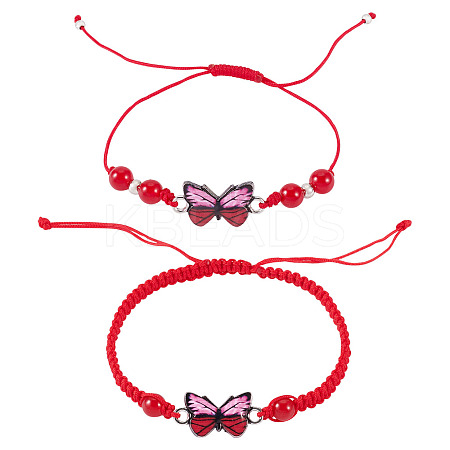 Adjustable Nylon Braided Bead Bracelets BJEW-TA00486-1
