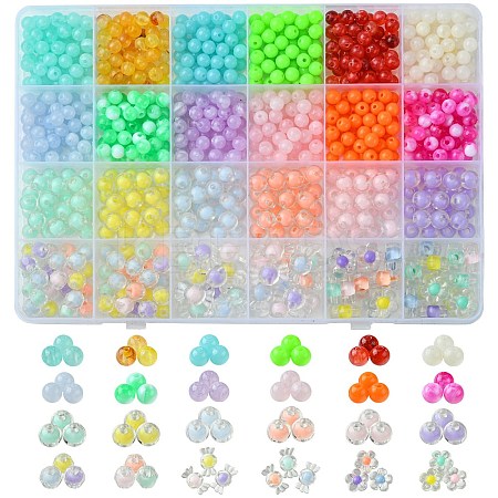 848Pcs 21 Styles Acrylic Beads OACR-FS0001-59-1