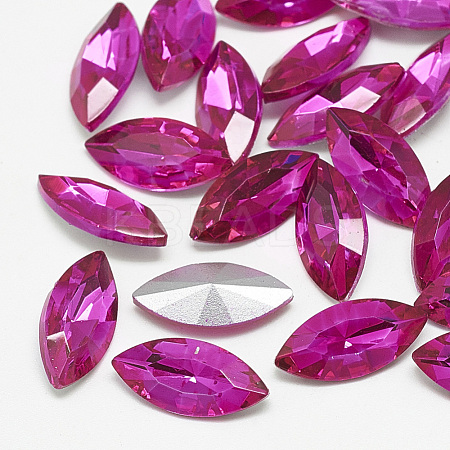 Pointed Back Glass Rhinestone Cabochons RGLA-T083-9x18mm-09-1