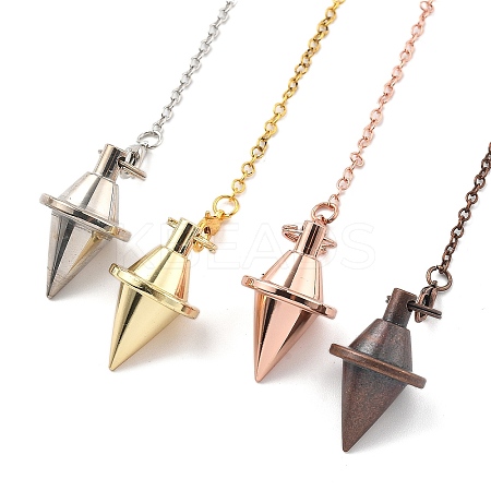 Brass Dowsing Pendulum Big Pointed Cone Pendants KK-H491-06-1