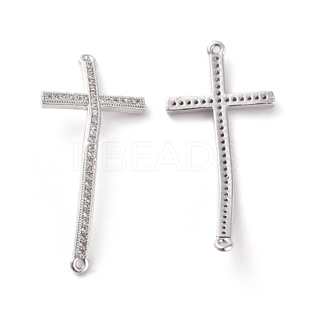 Brass Micro Pave Cubic Zirconia Links connectors ZIRC-K081-36P-1
