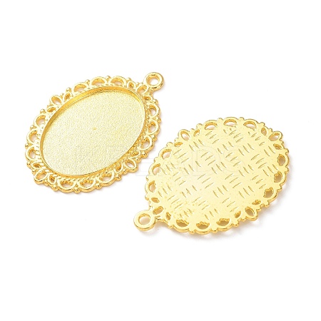 Tibetan Style Oval Alloy Pendant Cabochon Settings TIBEP-Q054-44G-NR-1