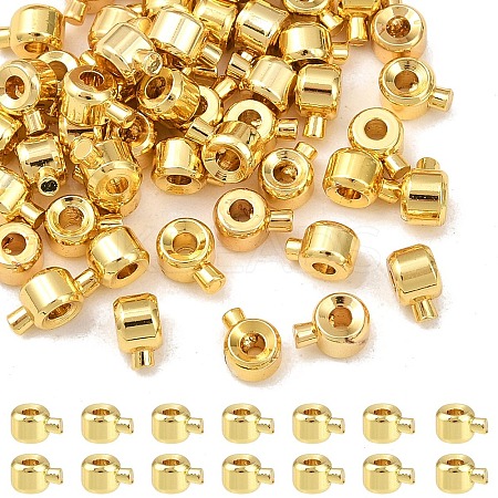 50Pcs Brass Crimp Beads KK-YW0003-69G-1
