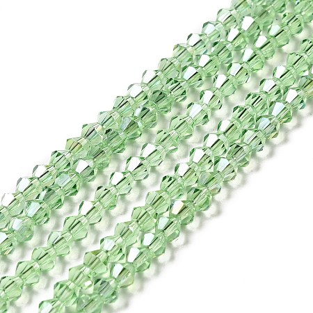Transparent Electroplate Glass Beads Strands EGLA-S056-4mm-16-1