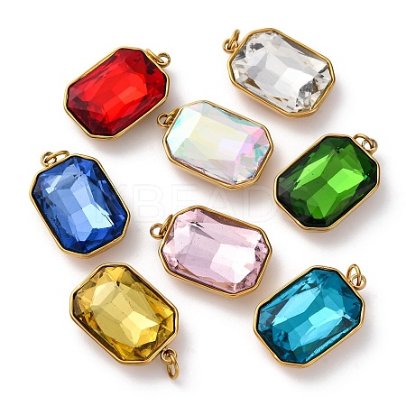316 Stainless Steel Faceted Glass Pendants STAS-K258-48G-1