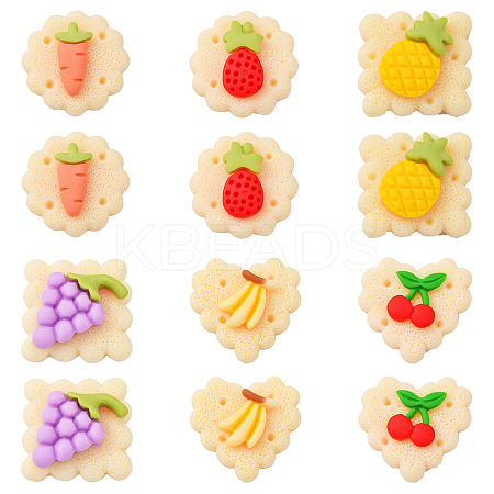 60Pcs 6 Style Opaque Resin Decoden Cabochons CRES-CJ0001-50-1