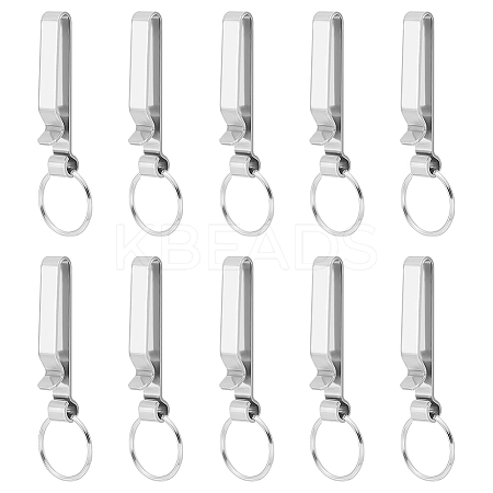 Unicraftale 10Pcs Stainless Steel Keychain with Security Belt Clip STAS-UN0046-49-1