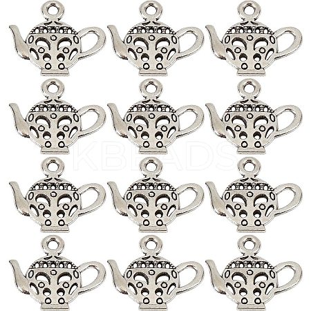 80Pcs Teapot Tibetan Style Zinc Alloy Charms FIND-SC0004-82-1