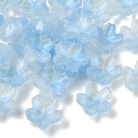 30Pcs Electroplate Transparent Glass Beads GLAA-YW0005-02F-1