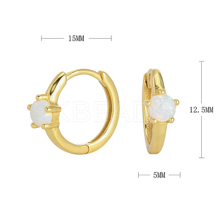 Colorful Opal Ear Studs in Sterling Silver for Trendy and Fashionable Look LS-ST9081273-1