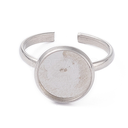 Non-Tarnish 304 Stainless Steel Cuff Rings Components STAS-F274-04B-1