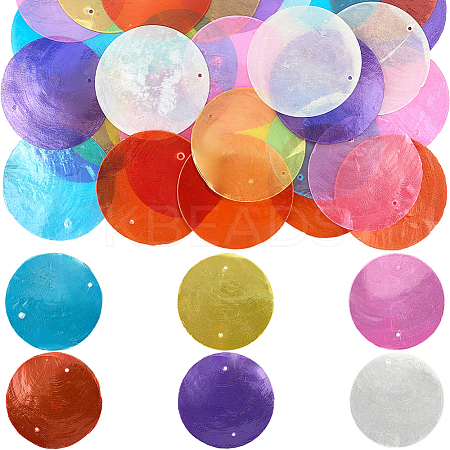 36Pcs 6 Colors Dyed Natural Capiz Shell Pendants FIND-SC0017-50-1