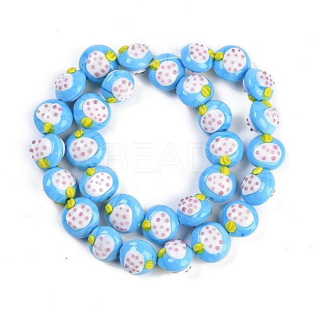 Handmade Lampwork Bumpy Beads Strands LAMP-Q002-02F-1
