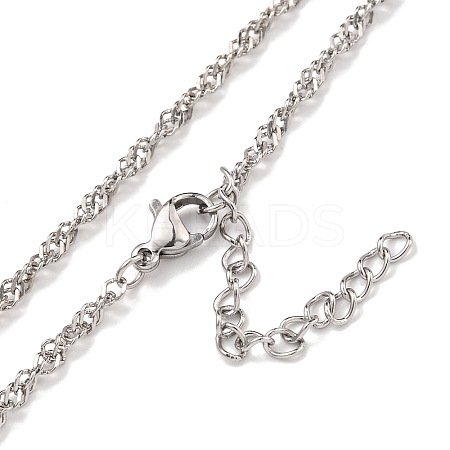 Non-Tarnish 304 Stainless Steel Wheat Chain Necklaces LS-NJEW-R266-02P-1