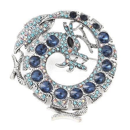Alloy Rhinestone Lapel Pin Brooches RB-CBAE32B-02AS-1