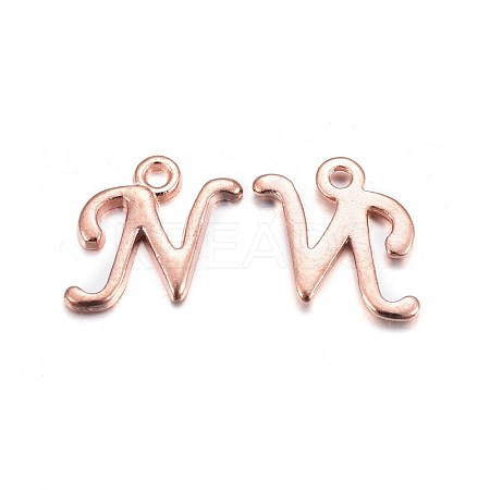 Rose Gold Plated Alloy Letter Pendants X-PALLOY-J718-01RG-N-1